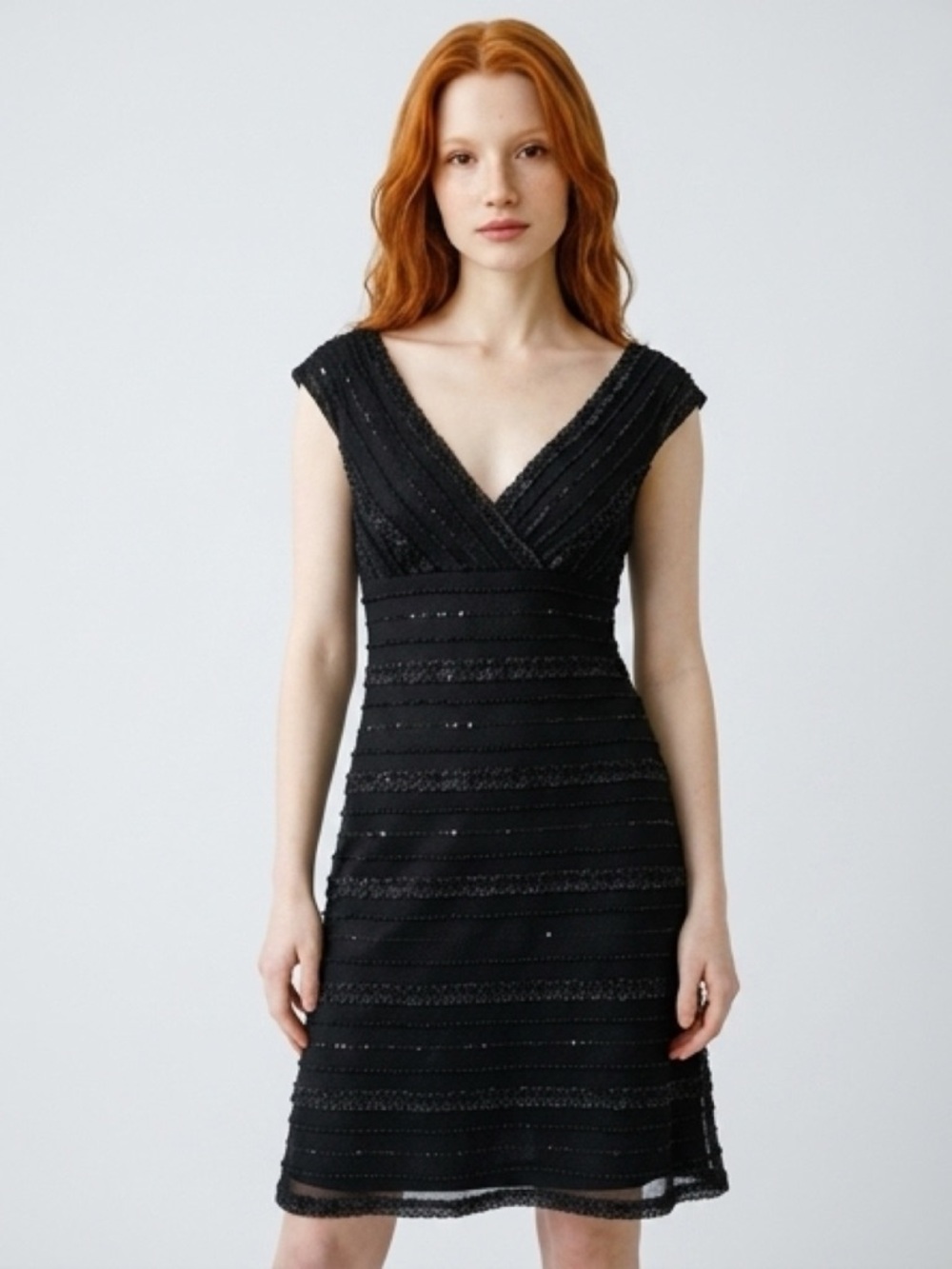 VINTAGE 90’S‎ TADASHI DRESS DESIGNER BLACK SLEEVELESS EVENING PARTY DRESS EUC